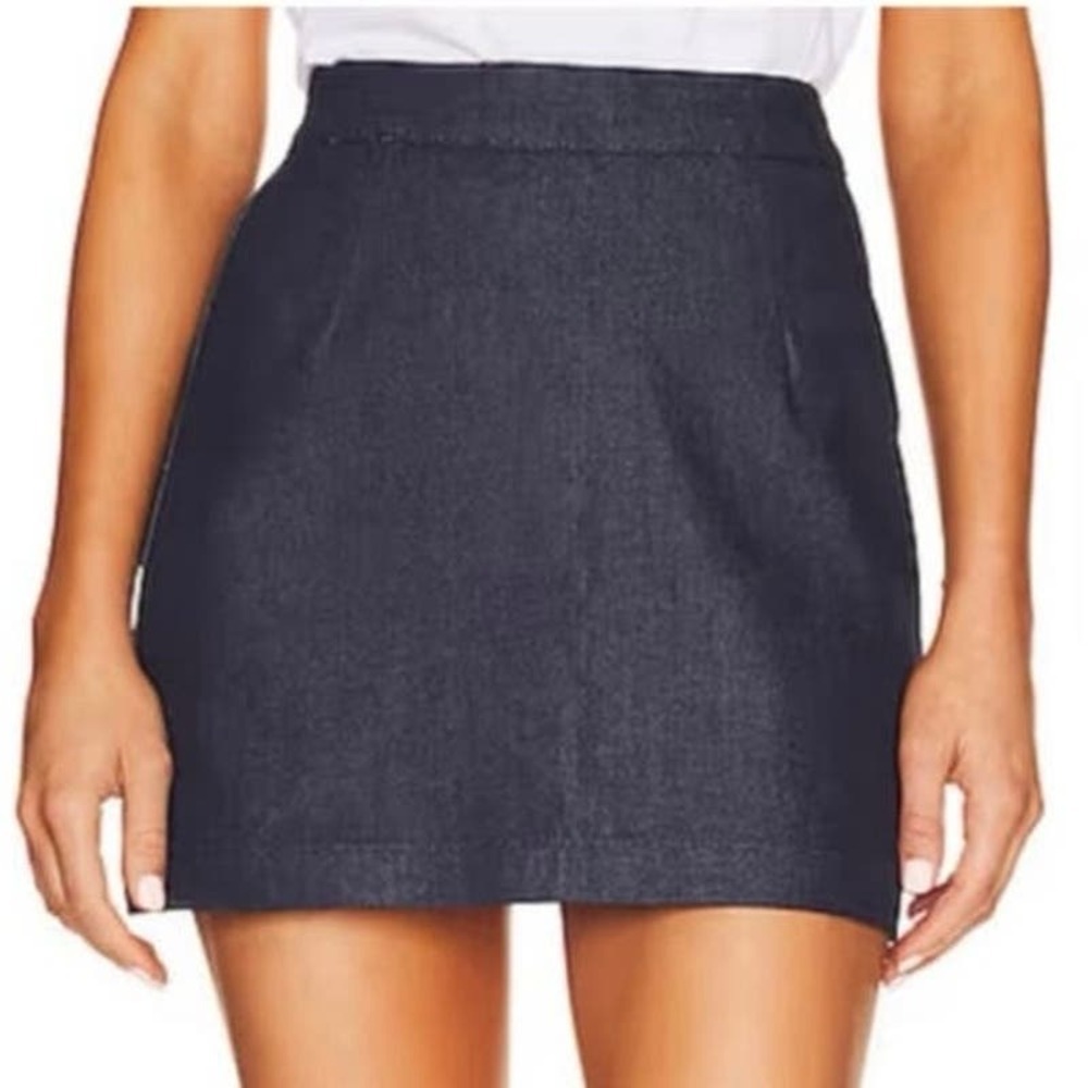 NWT WeWoreWhat REVOLVE Mini Skirt Indigo Comfort YWG Raw Blue - SZ Medium
